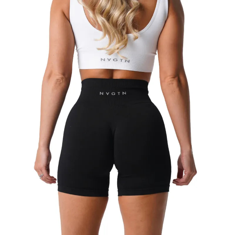 NVGT Spandex Sólido Sem Costura Roupa de Ginástica