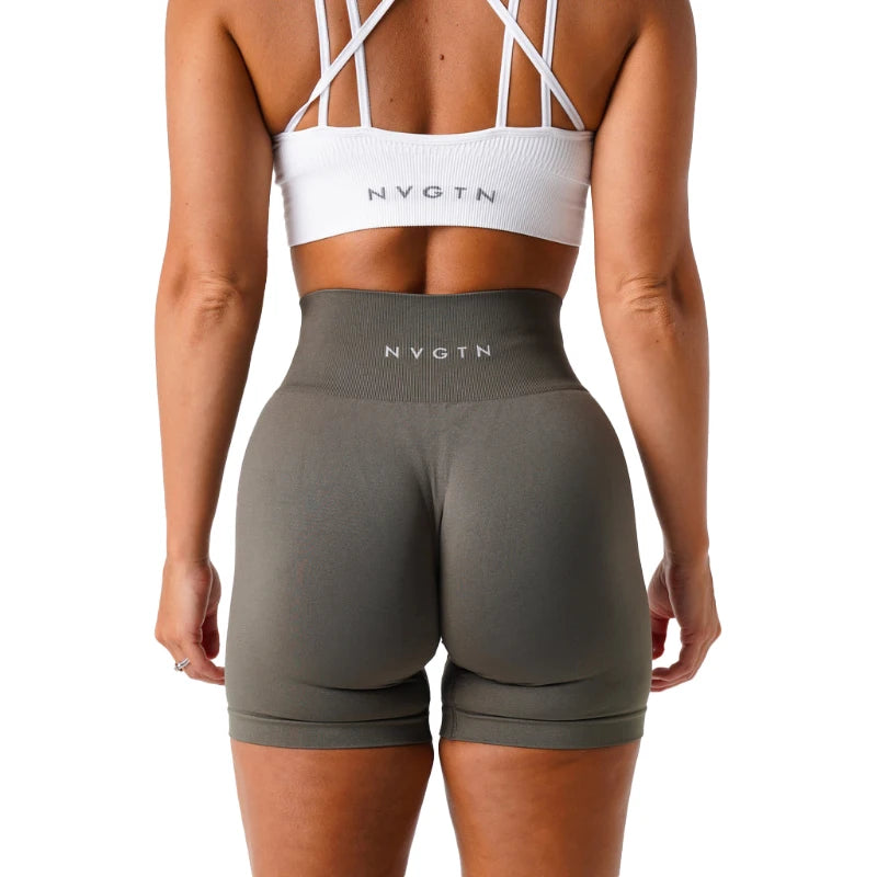 NVGT Spandex Sólido Sem Costura Roupa de Ginástica